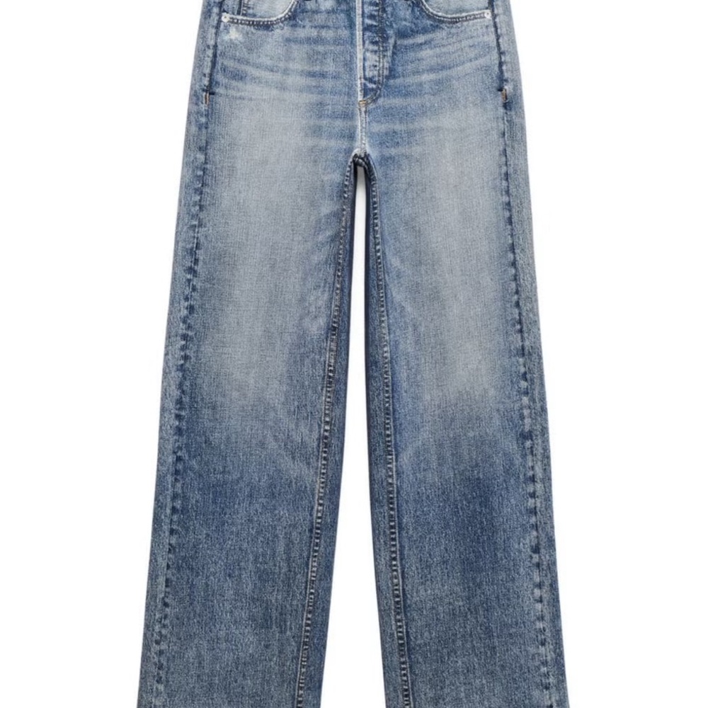rag & bone Lenox Miramar Terry Wide Leg Jeans - Indigo Blue